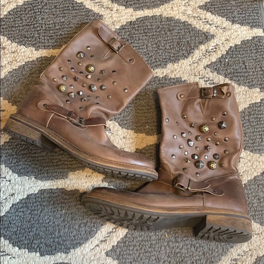 Gemma leather moto boots 39